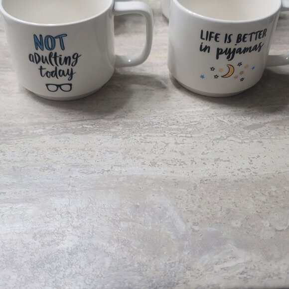 #327 NWT Indigo Mood Mugs Set of 4 - Picture 6 of 7